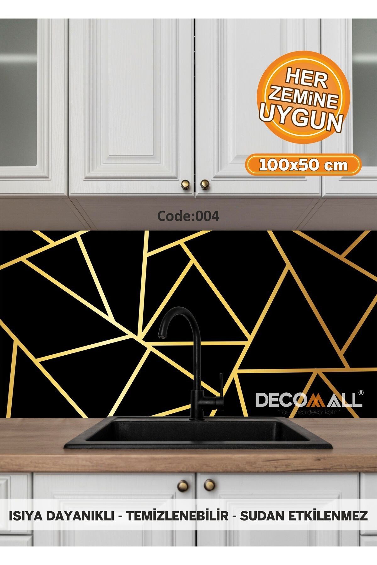 4 Code YAPIŞKANLI DESENLİ FOLYO DUVAR DOLAP MUTFAK TEZGAH ARASI FOLYO KAPLAMA(50x100cm)