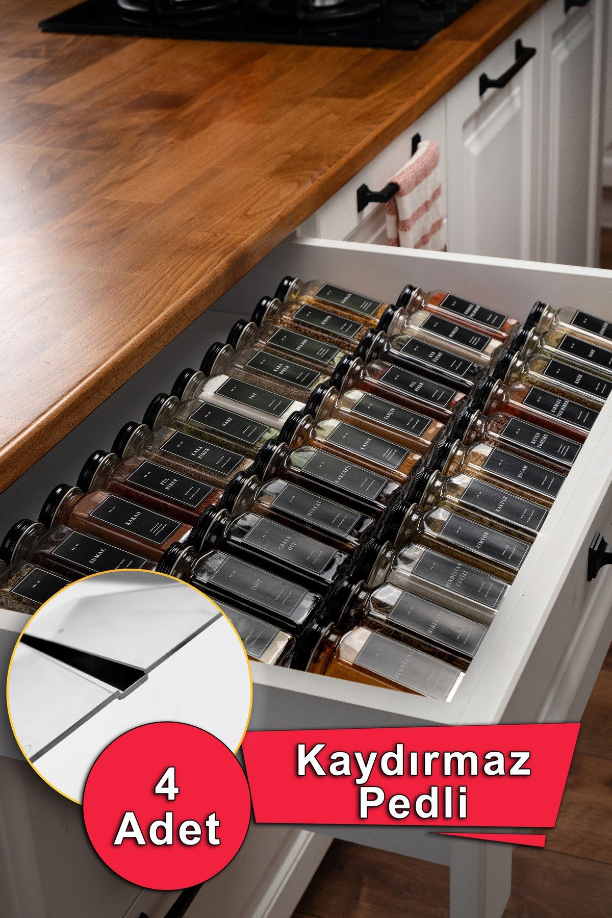 4 Parça Baharatlık Standı Çekmece Içi Düzenleyici Organizer