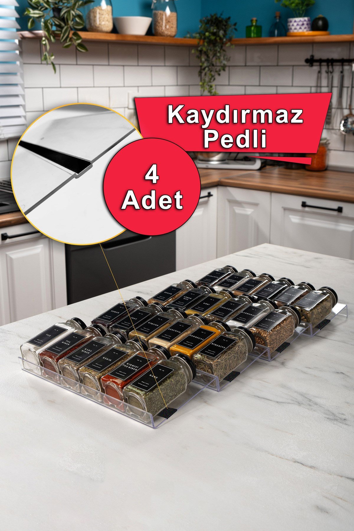 4 Parça Baharatlık Standı Çekmece Içi Düzenleyici Organizer