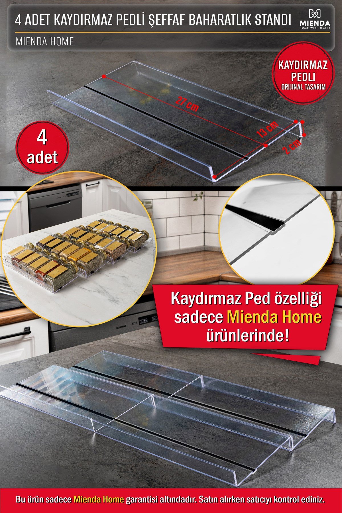 4 Parça Baharatlık Standı Çekmece Içi Düzenleyici Organizer