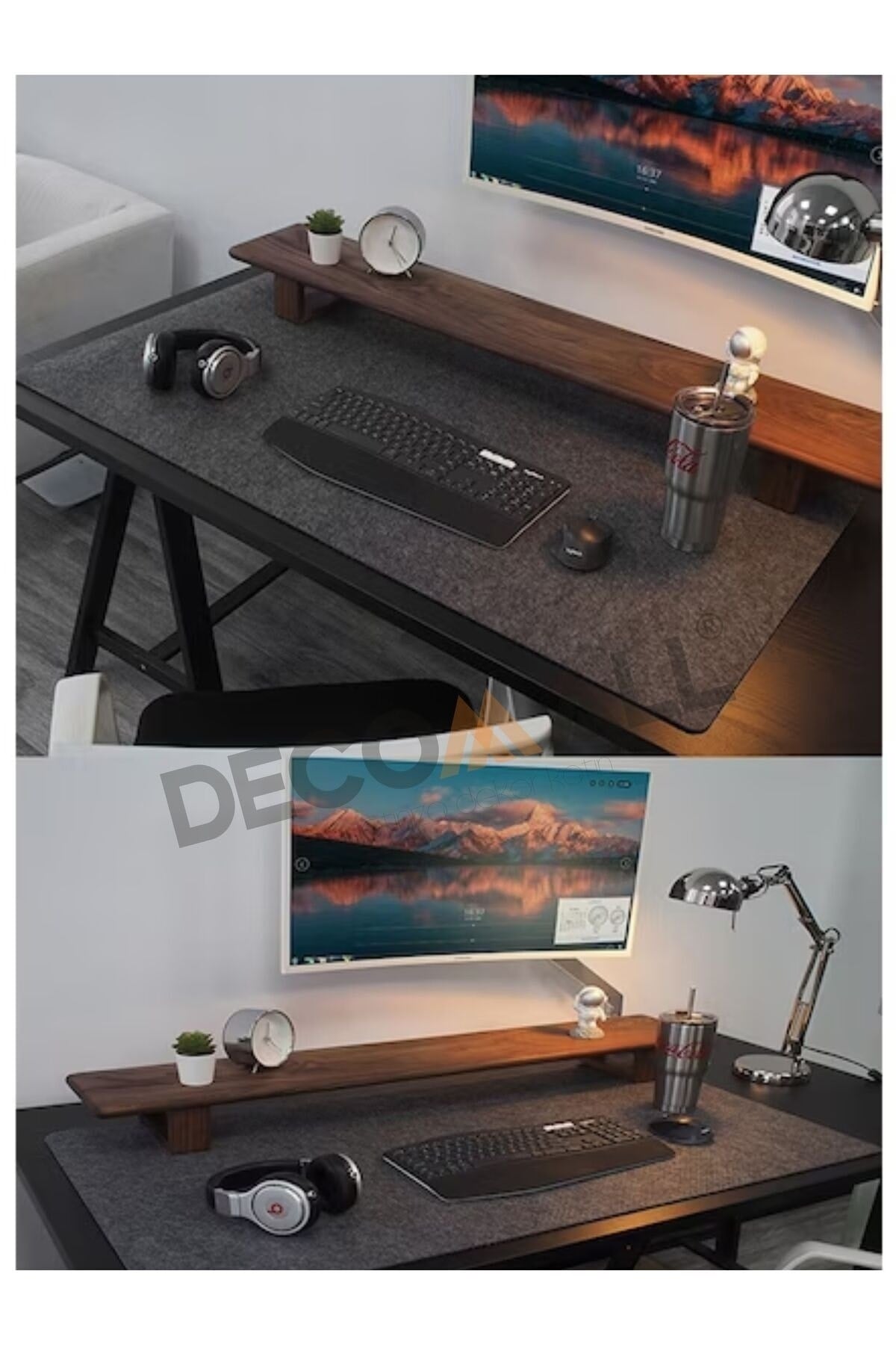 (40 x 100) Keçe Çalışma Masası Düzenleme Ve Oyuncu Mouse Pedi Masa Üstü Düzenleyici 40x100 Cm