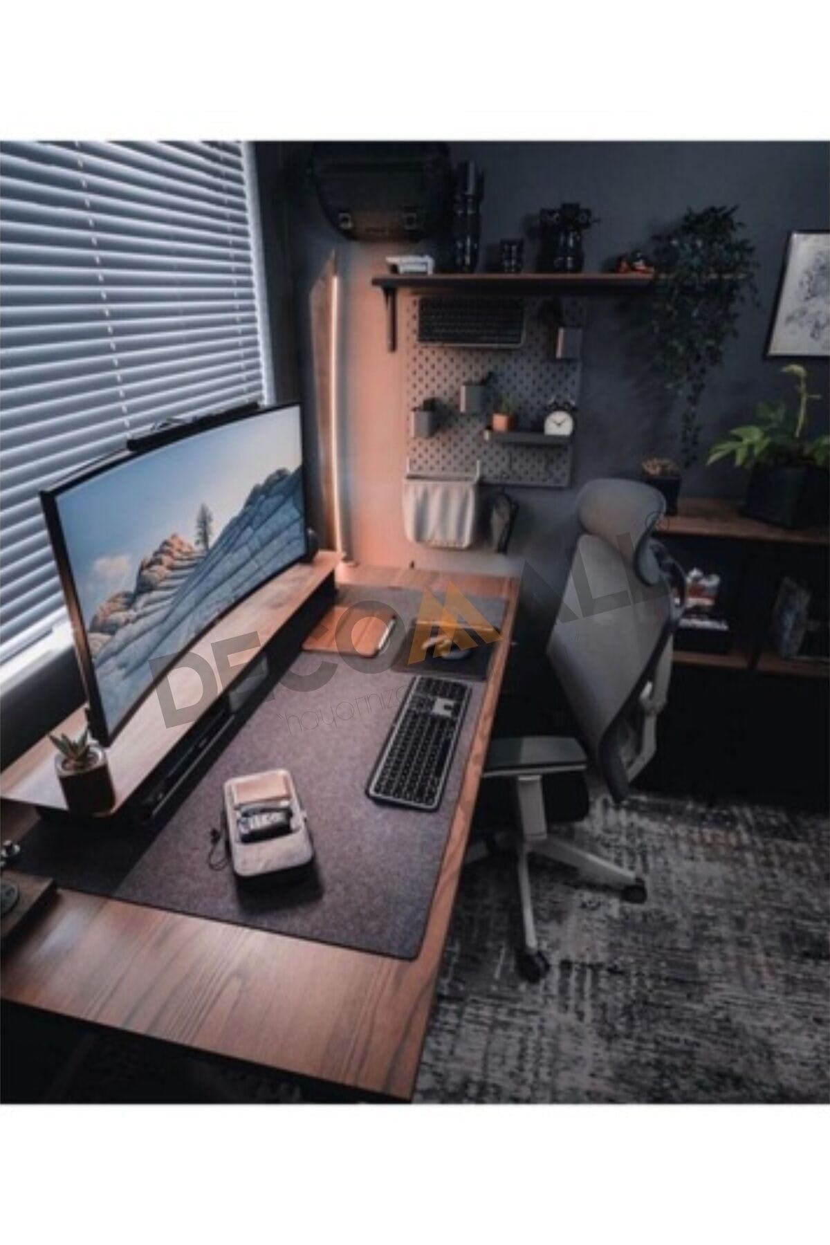 (40 x 100) Keçe Çalışma Masası Düzenleme Ve Oyuncu Mouse Pedi Masa Üstü Düzenleyici 40x100 Cm