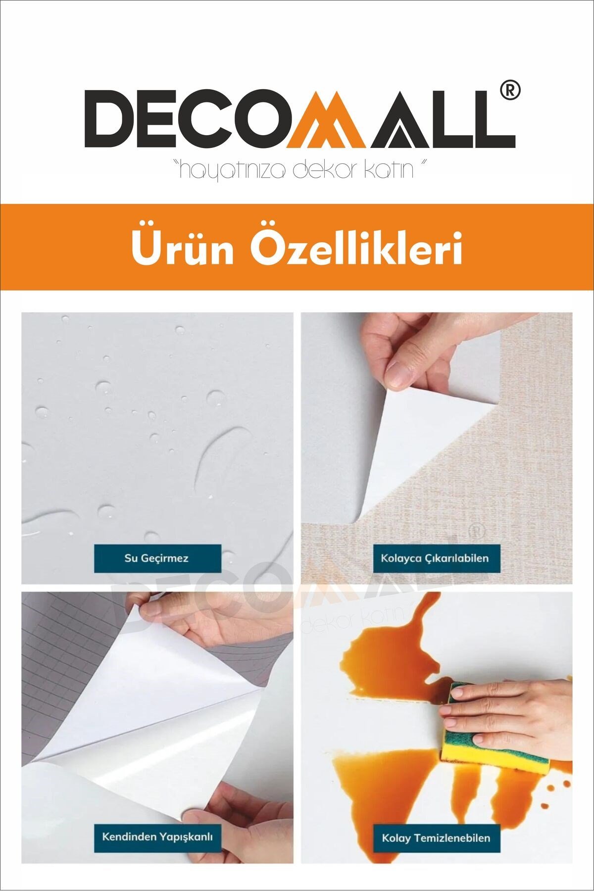 46 Code Yapışkanlı Desenli Folyo Duvar Dolap Mutfak Tezgah Arası Folyo Kaplama(50X100CM)