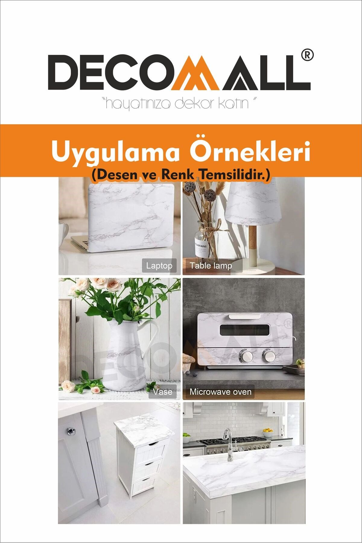 48 Code YAPIŞKANLI DESENLİ FOLYO DUVAR DOLAP MUTFAK TEZGAH ARASI FOLYO KAPLAMA(50x100cm)