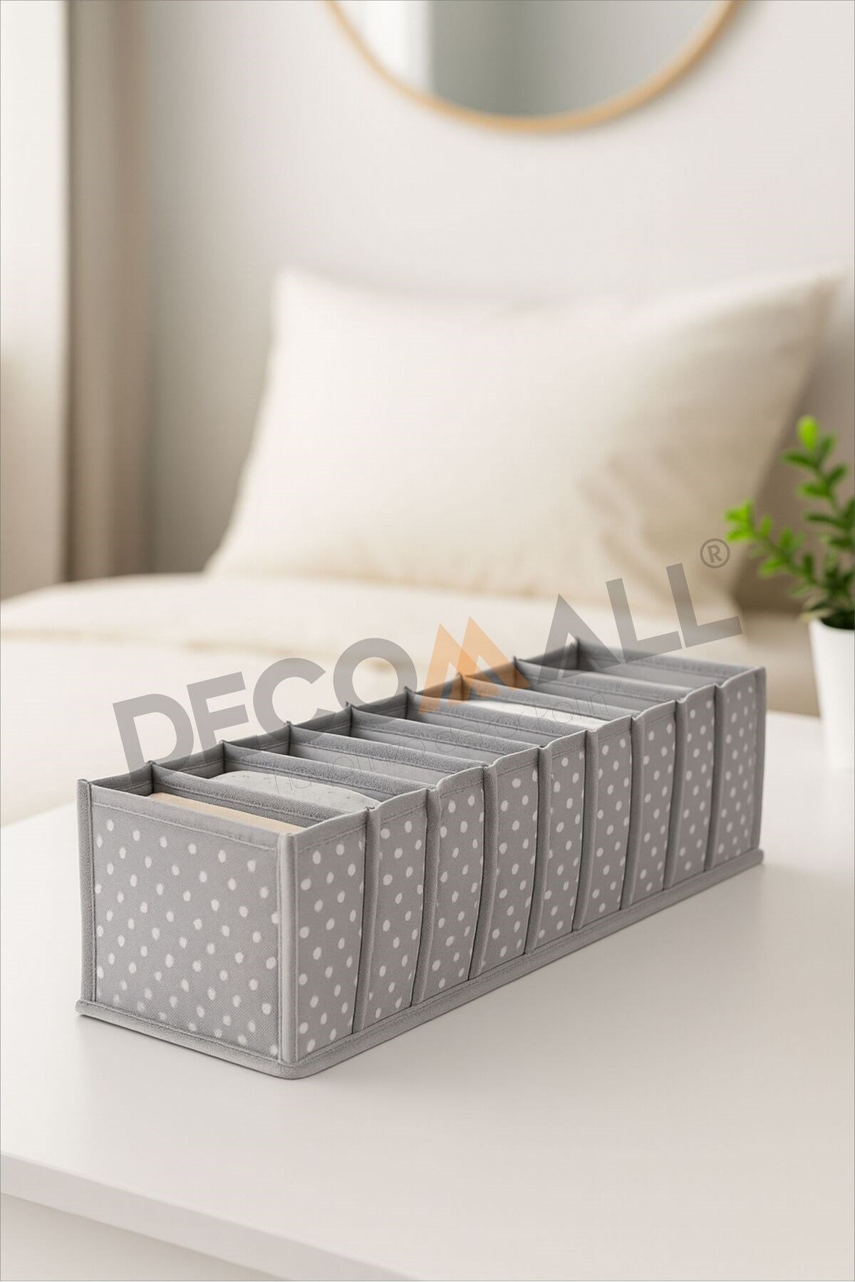 5 Adet 11 Gözlü Gri Benekli Çekmece Içi Düzenleyici Organizer Çok Amaçlı 42 X 14 X 14 Cm M Beden