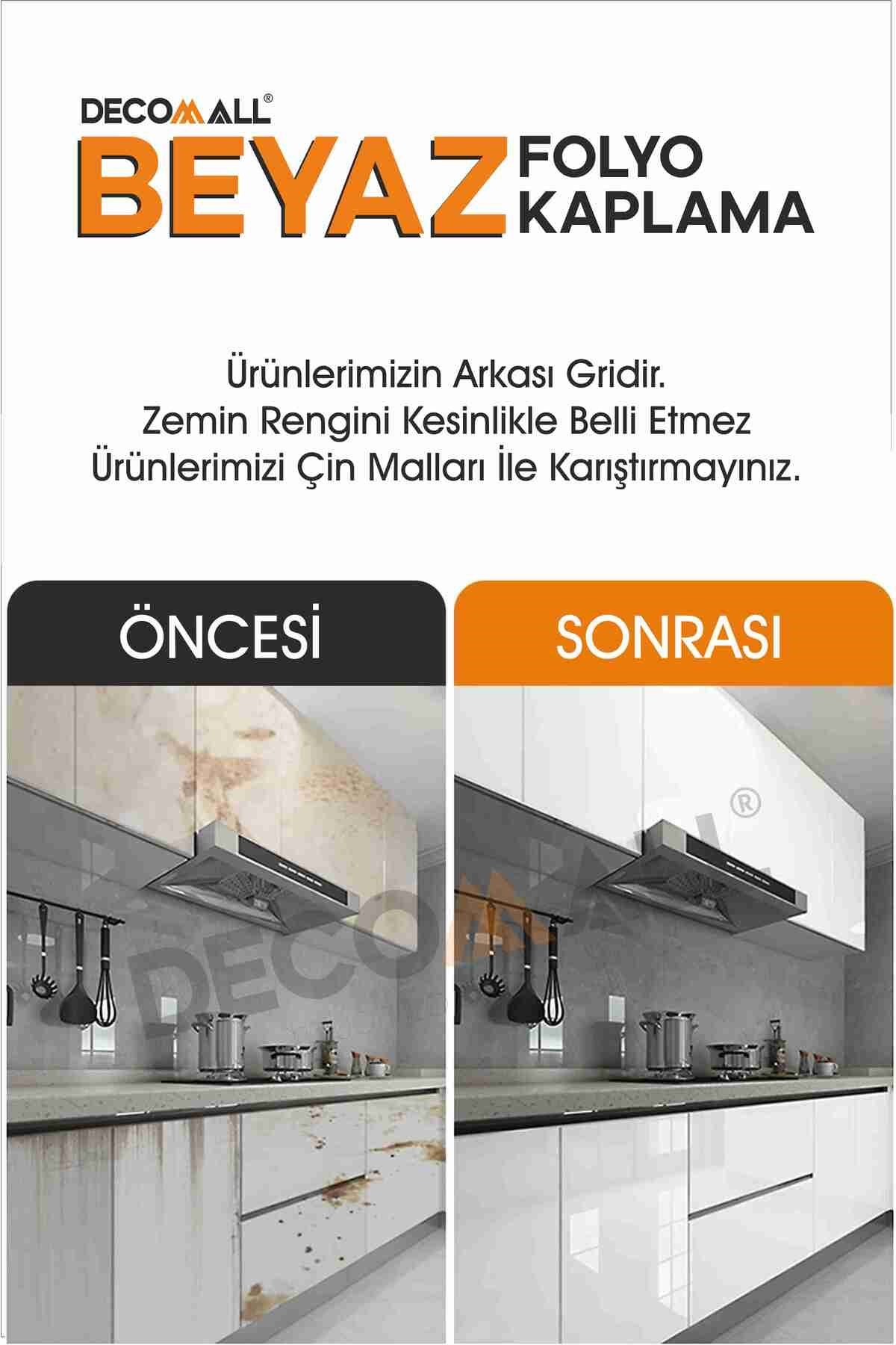 50 X 100 Beyaz Folyo Zemin Dolap Kaplama Parlak Beyaz Kendinden Yapışkanlı