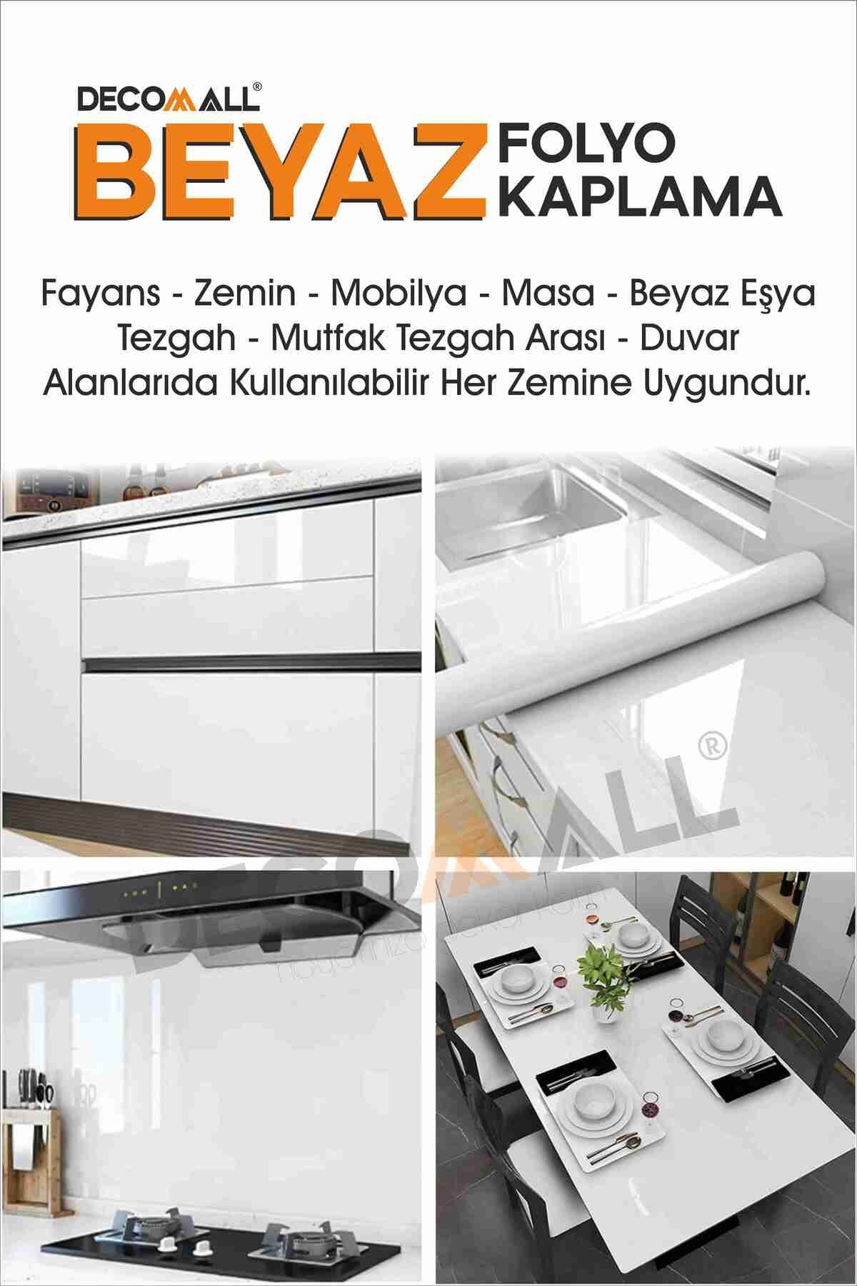 50 X 100 Beyaz Folyo Zemin Dolap Kaplama Parlak Beyaz Kendinden Yapışkanlı