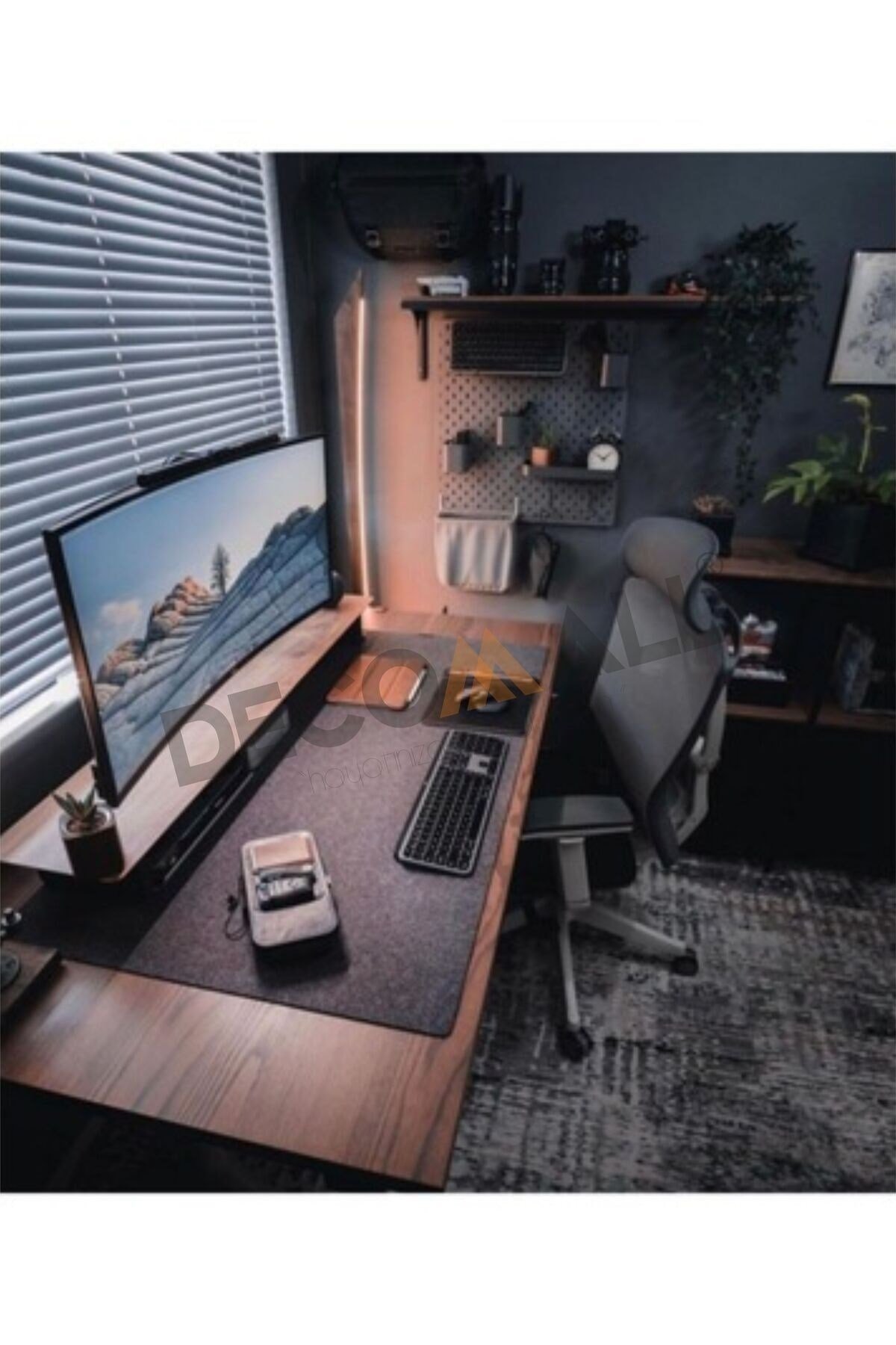 (50 x 100) Keçe Çalışma Masası Düzenleme Ve Oyuncu Mouse Pedi Masa Üstü Düzenleyici 50x100 Cm