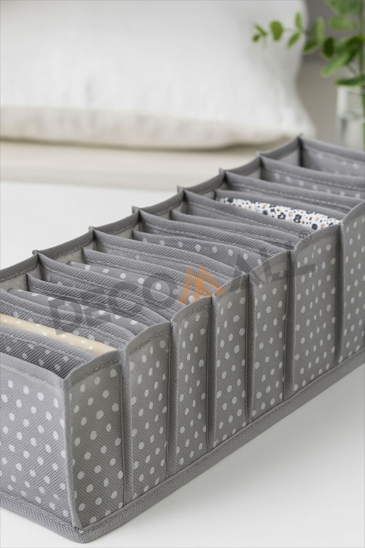 6 Adet 11 Gözlü Gri Benekli Çekmece Içi Düzenleyici Organizer Çok Amaçlı 42 X 14 X 14 Cm M Beden