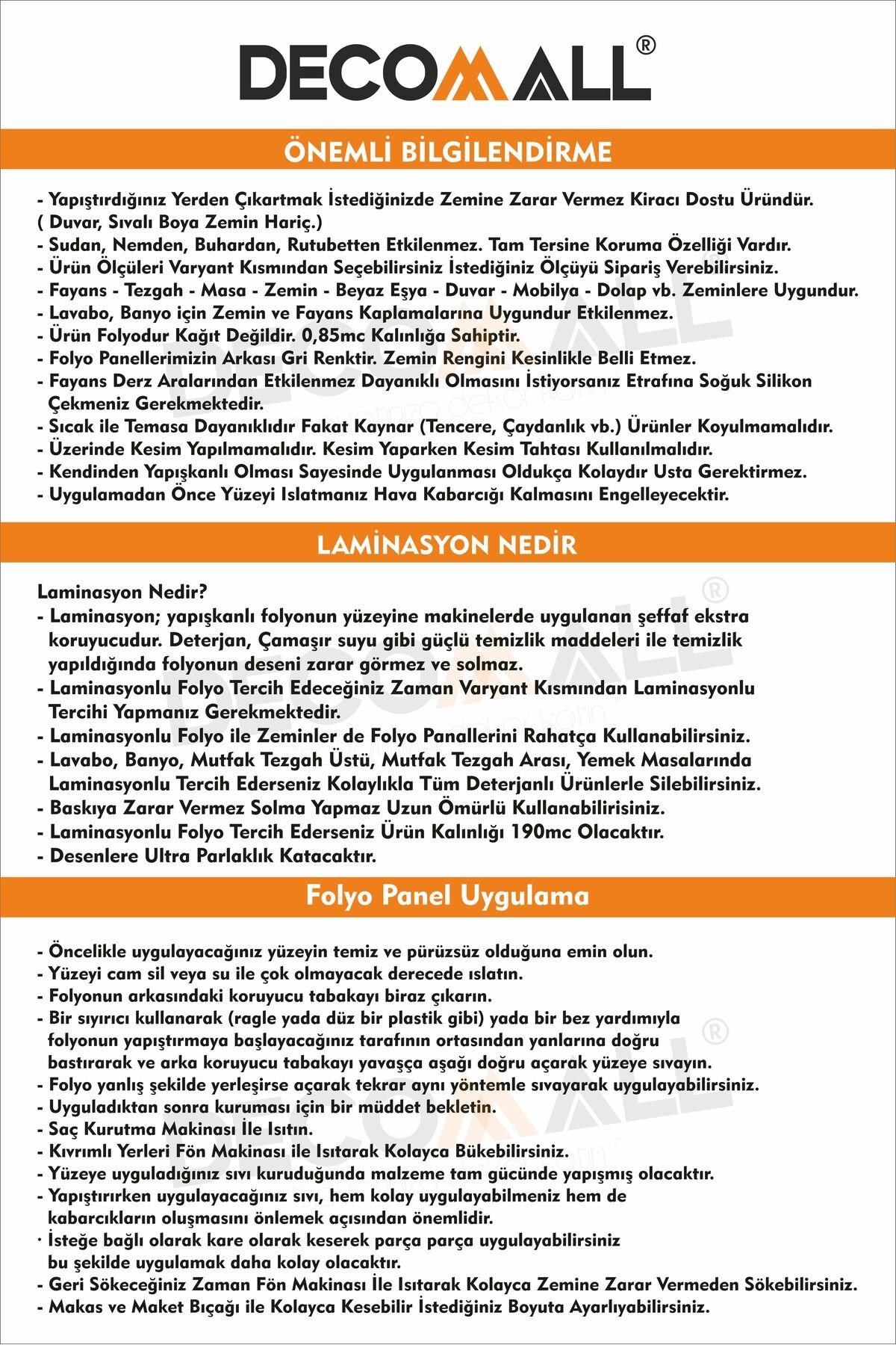7 Code YAPIŞKANLI DESENLİ FOLYO DUVAR DOLAP MUTFAK TEZGAH ARASI FOLYO KAPLAMA(50x100cm)