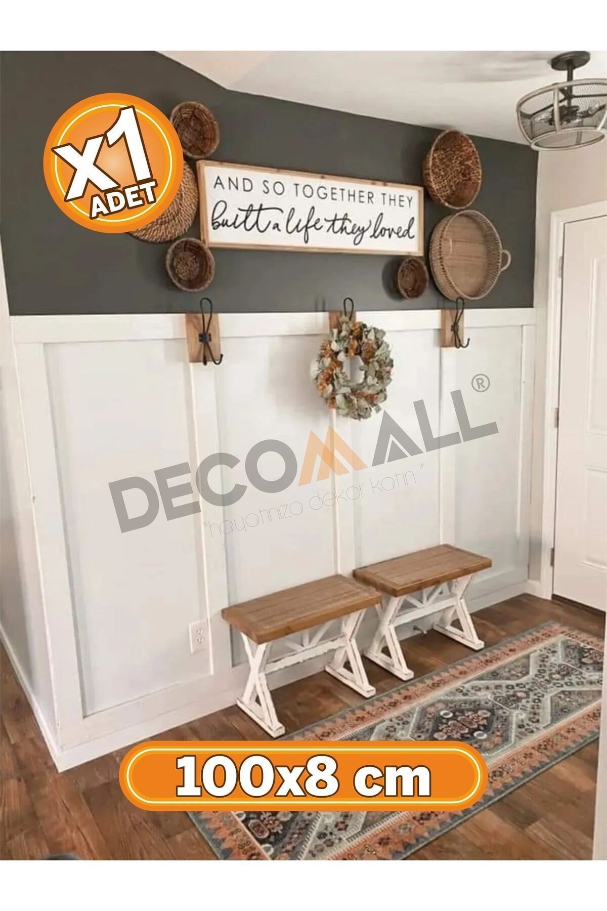 8 X 100 1 Adet Iskandinav Duvar Çıtası Dekoratif Duvar Çıtası Boyanabilir Ahşap