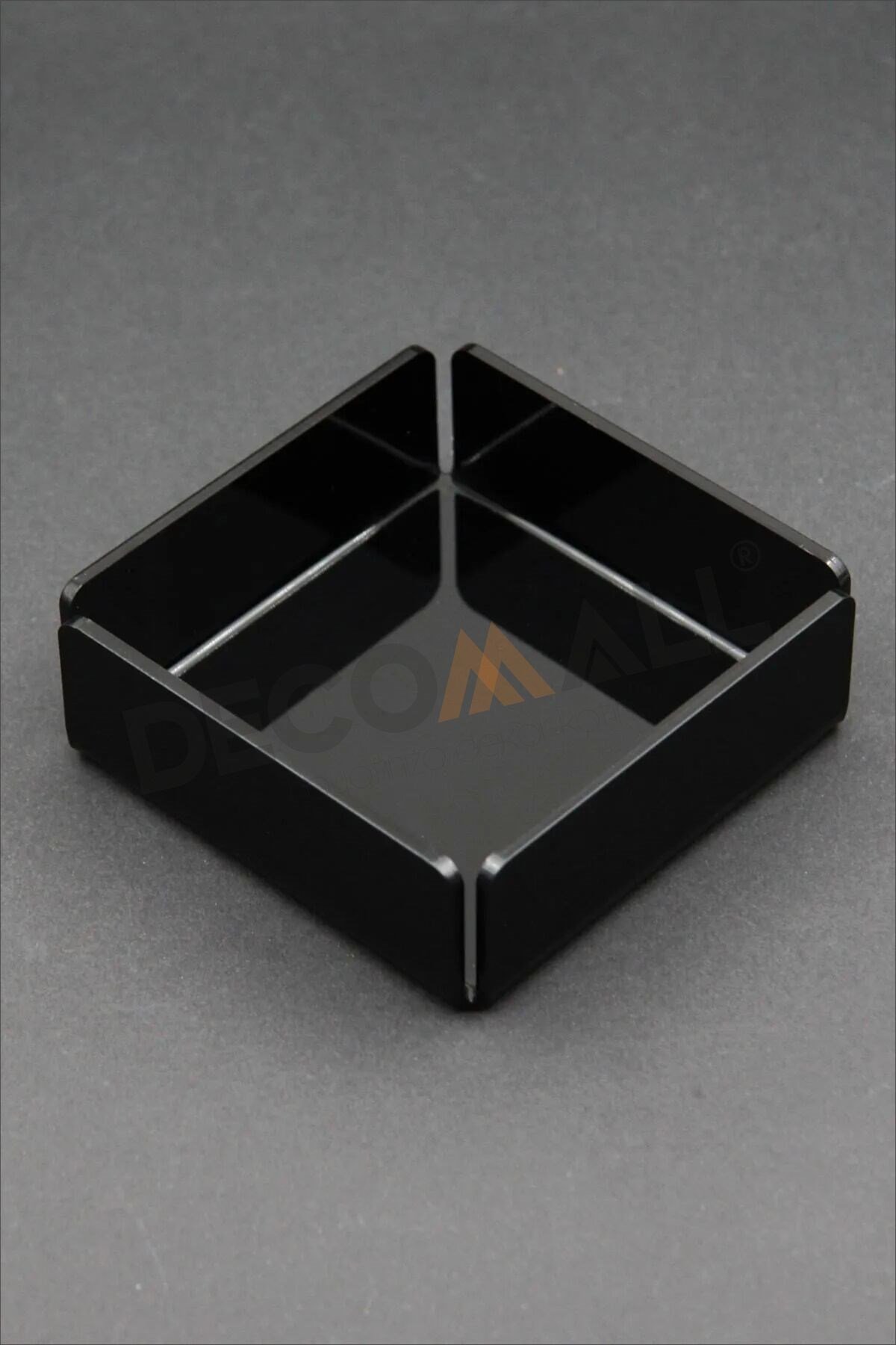 Çerezlik Siyah Pleksi Kare Çerezlik Kase Kuruyemişlik Düzenleyici 9,5x9,5 Cm x6 ADET