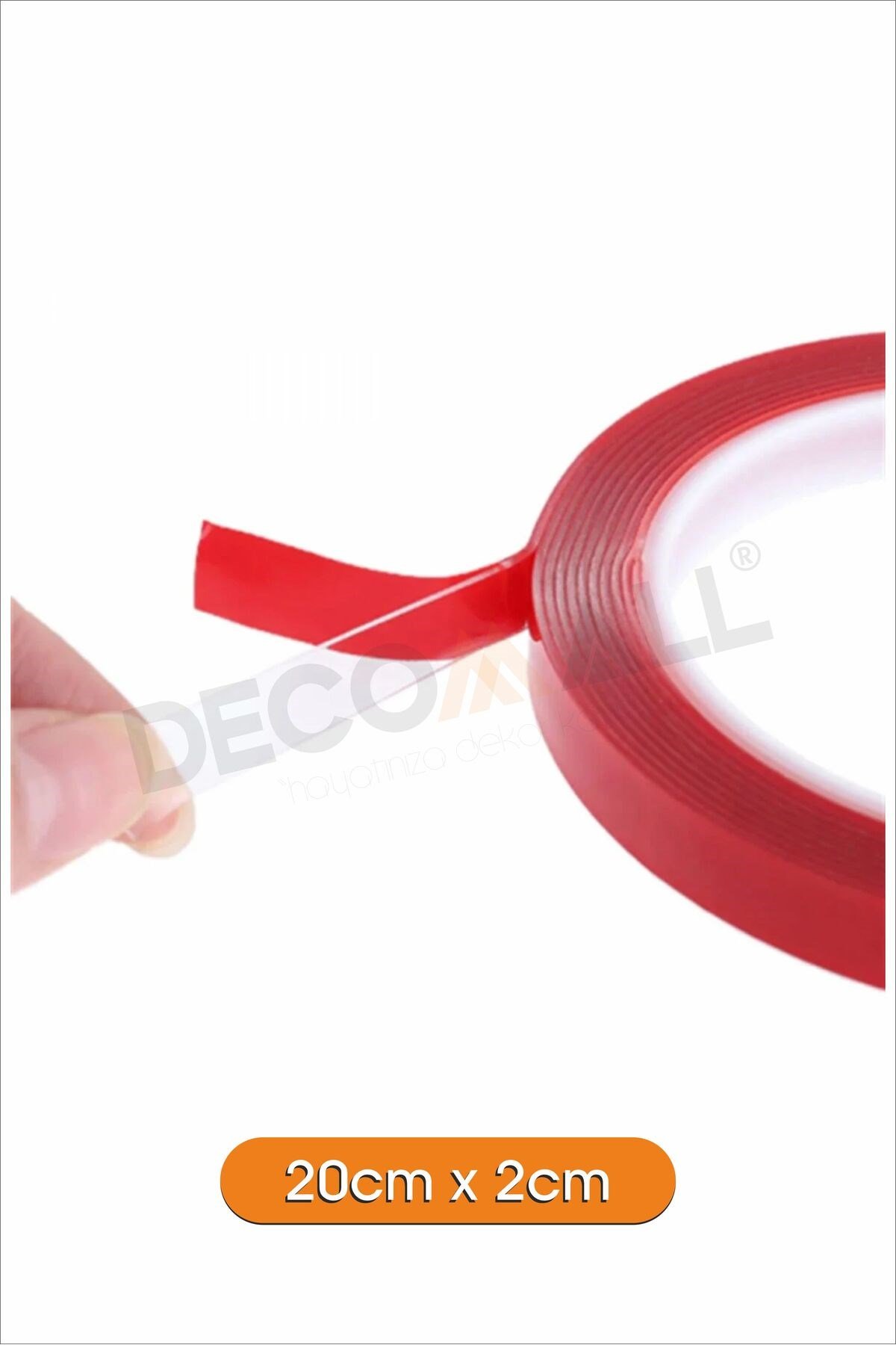 Çift Taraflı Bant Şeffaf Slikon Bant Her Zemine Uygun Güçlü Bant 20cm X 2cm