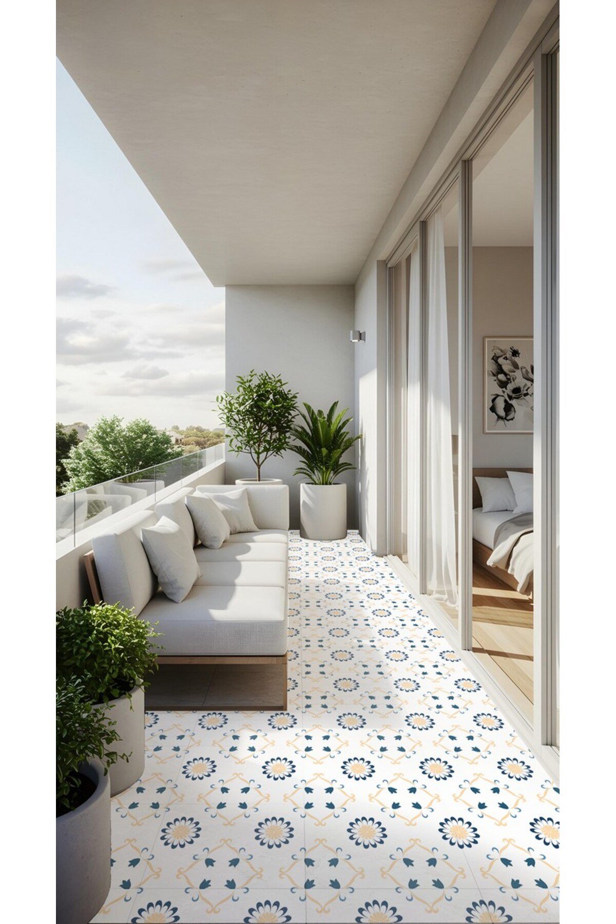 Code 52 Suya Dayanıklı Mutfak Banyo Zemin Mermer Mobilya Fayans Yapışkanlı Folyo Kaplama