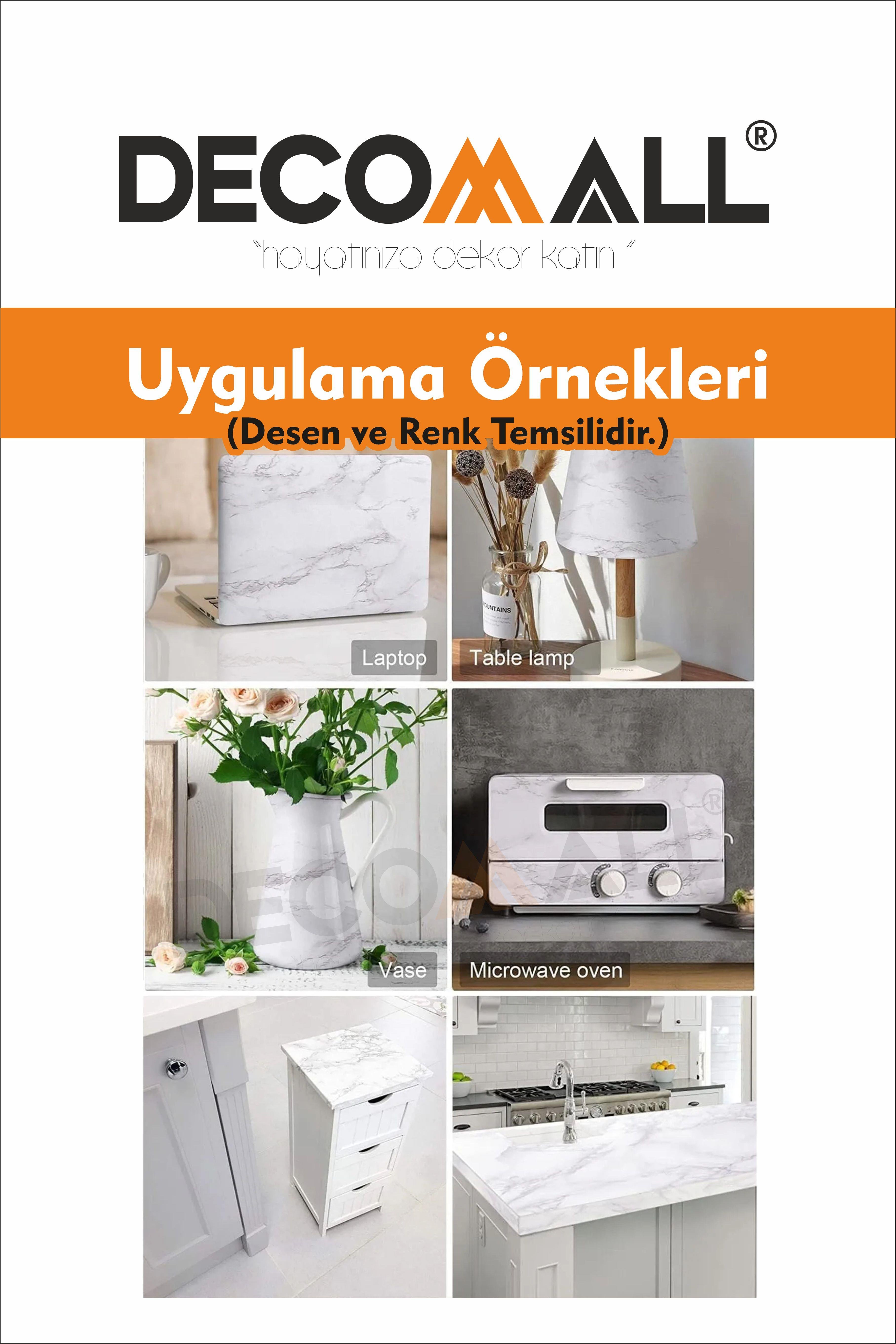 Code 56 Suya Dayanıklı Mutfak Banyo Zemin Mermer Mobilya Fayans Yapışkanlı Folyo Kaplama