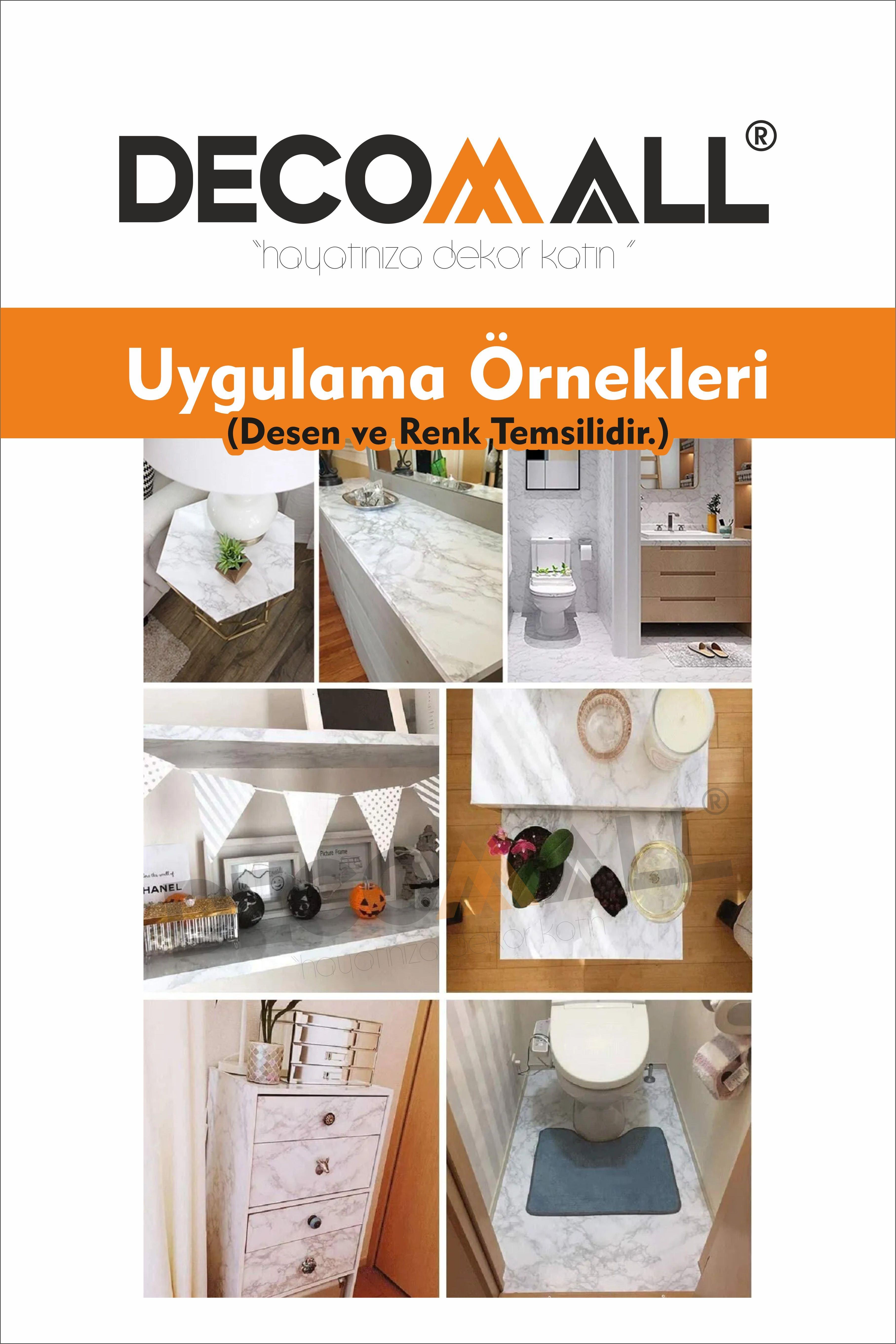 Code 63 Suya Dayanıklı Mutfak Banyo Zemin Mermer Mobilya Fayans Yapışkanlı Folyo Kaplama