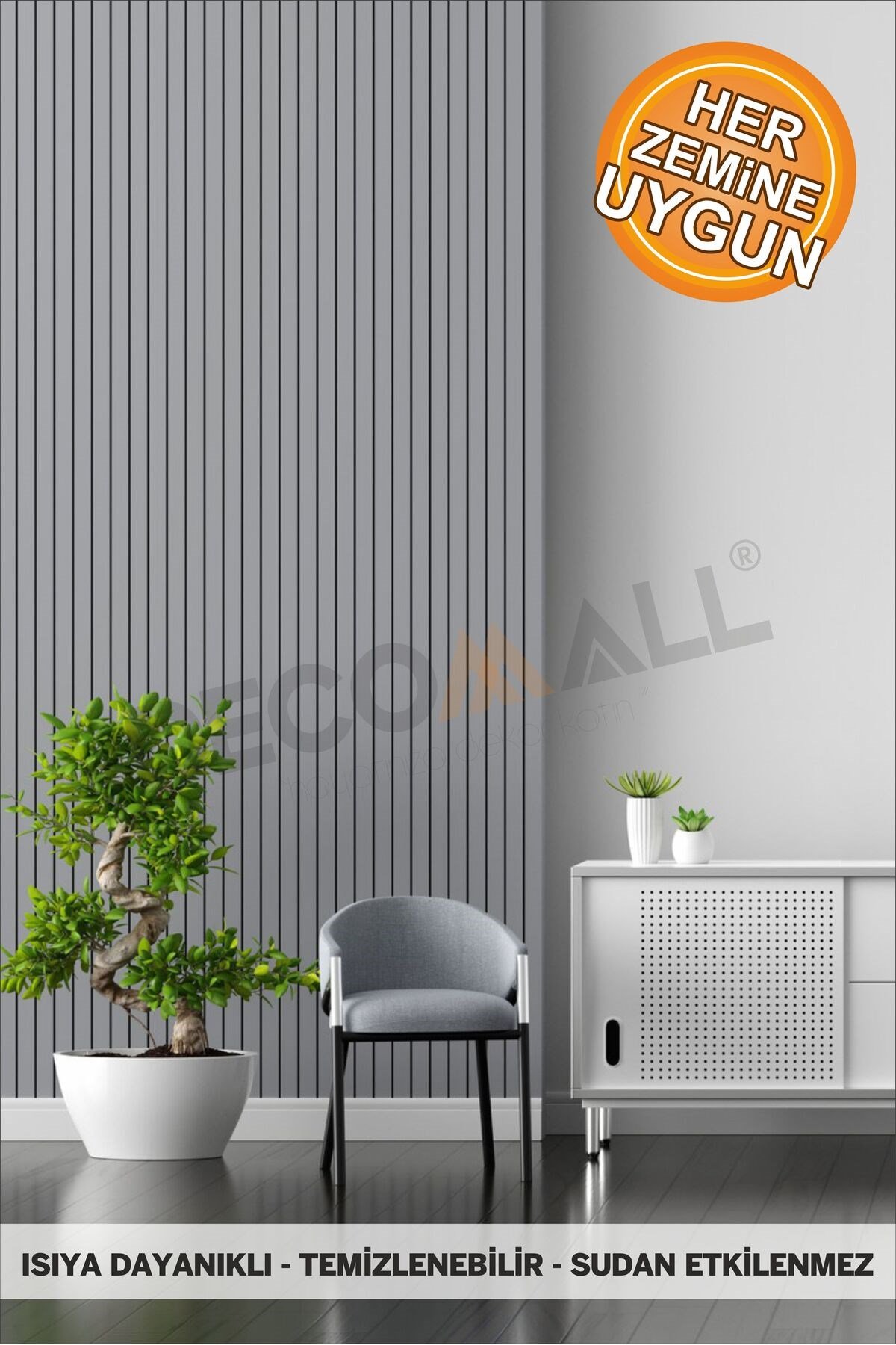 Code125 KENDİNDEN YAPIŞKANLI DUVAR KAPLAMA AHŞAP ÇİTA GÖRÜNÜMLÜ FOLYO İSKANDİNAV PANEL (100X300cm)