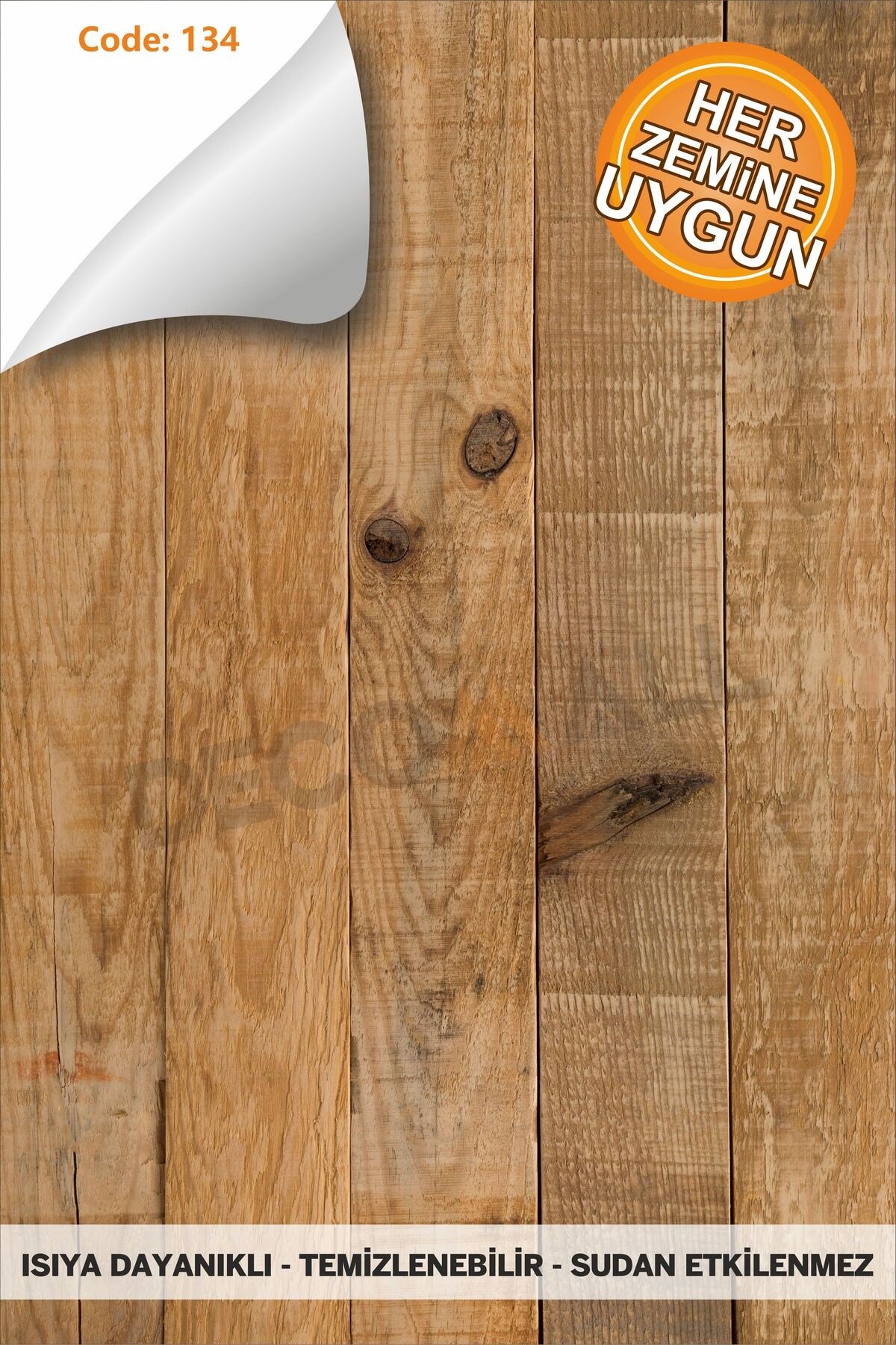 Code134 KENDİNDEN YAPIŞKANLI DUVAR KAPLAMA AHŞAP ÇİTA GÖRÜNÜMLÜ FOLYO İSKANDİNAV PANEL (100X300cm)