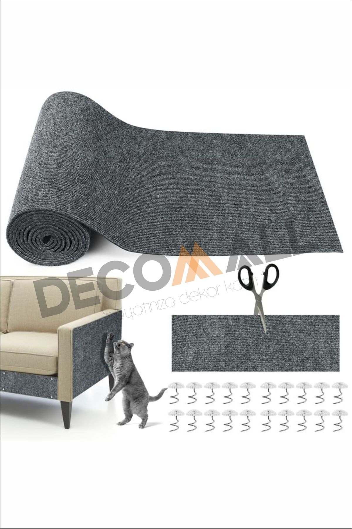 DD 30 x 100 cm Kedi Koltuk Tırmalama Koruyucu Keçe Mobilya Tırmalama Önleyici Koruma Asılabilir