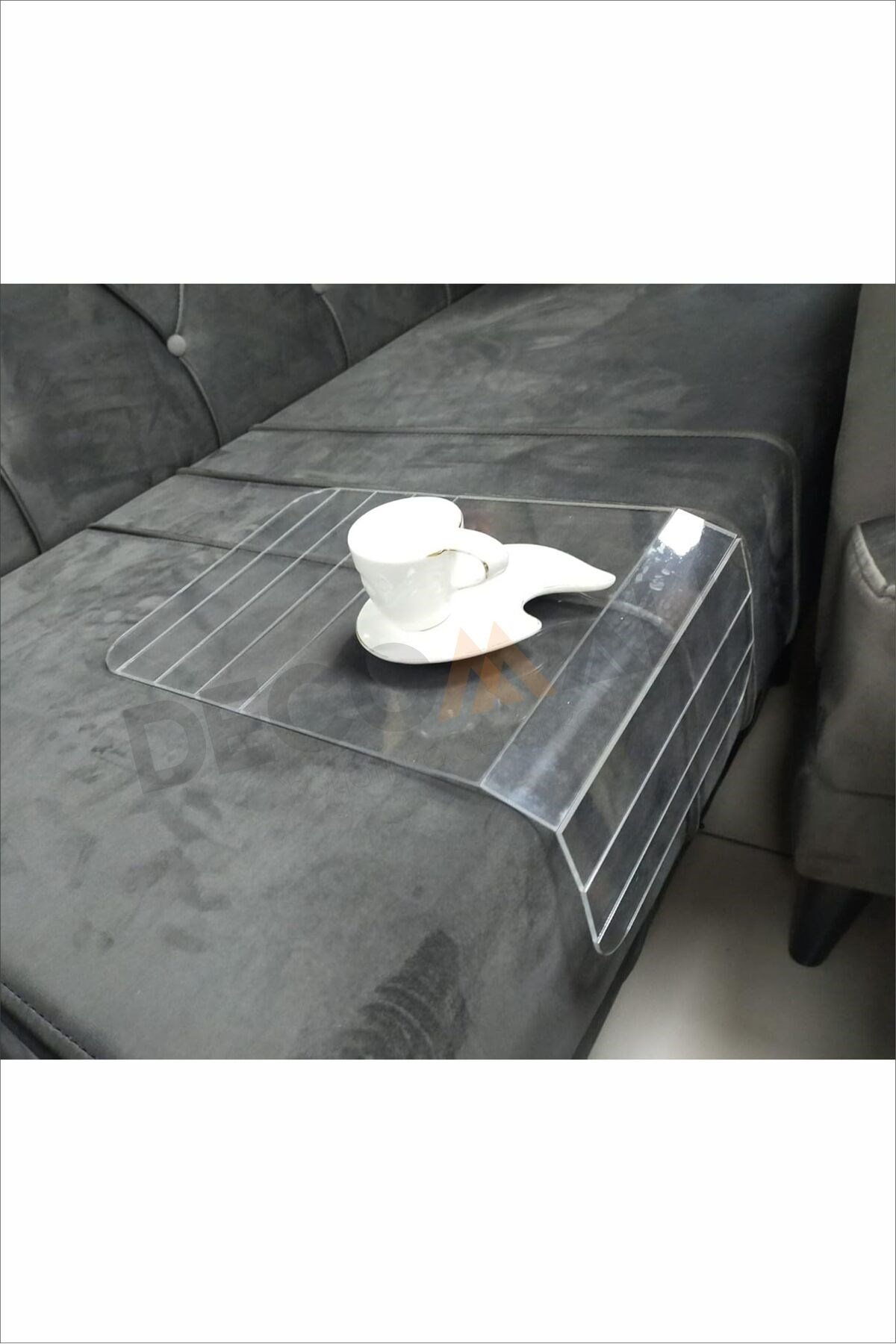 DD Şeffaf Koltuk Tepsisi Yan Sehpa - Amerikan Servisi Koltuk Kenarı Sehpası 20x40 Cm 1 ADET