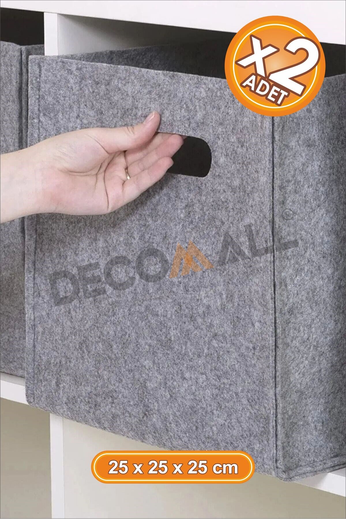 DD x2 Adet Çok Amaçlı Keçe Kutu Organizer Dolap Içi Düzenleyici Saklama Kutusu Dolap İçi