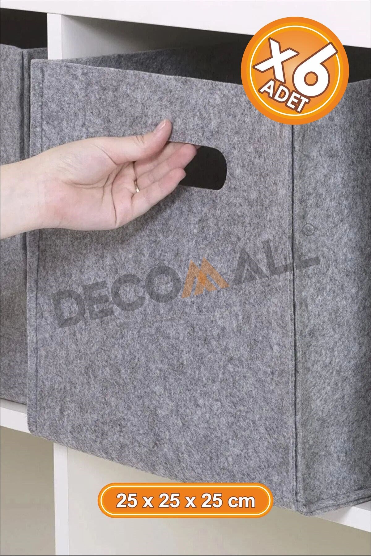 DD x6 Adet Çok Amaçlı Keçe Kutu Organizer Dolap Içi Düzenleyici Saklama Kutusu Dolap İçi