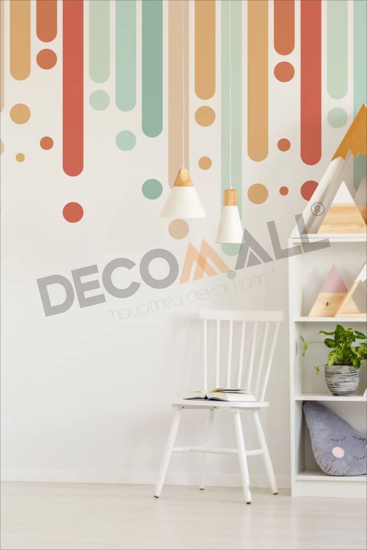 DS-22 BOHEM KEMER MİNİMALİST PİNTEREST GÖKKUŞAĞI ÇOCUK ODASI DUVAR STİCKERİ KENDİNDEN YAPIŞKANLI