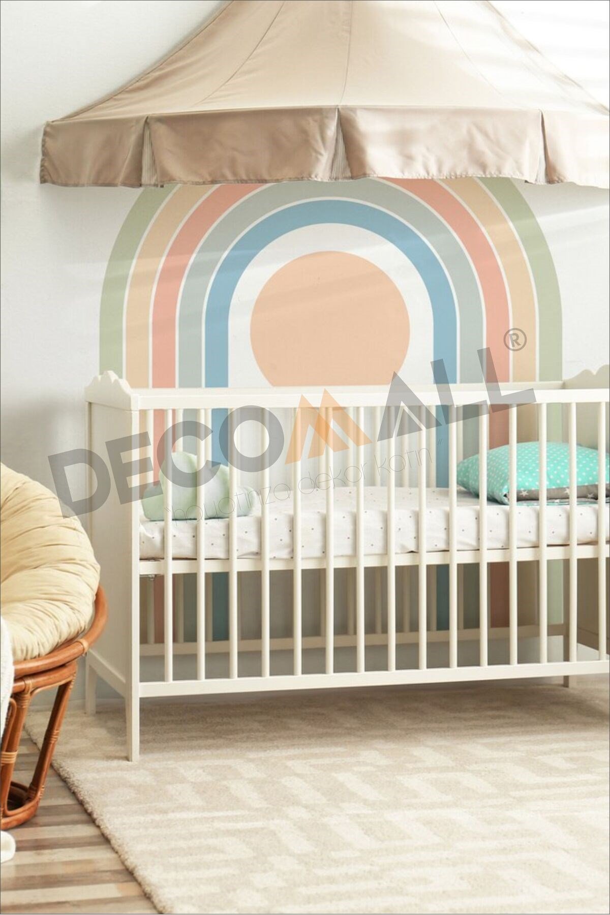 DS-27 BOHEM KEMER MİNİMALİST PİNTEREST GÖKKUŞAĞI ÇOCUK ODASI DUVAR STİCKERİ KENDİNDEN YAPIŞKANLI