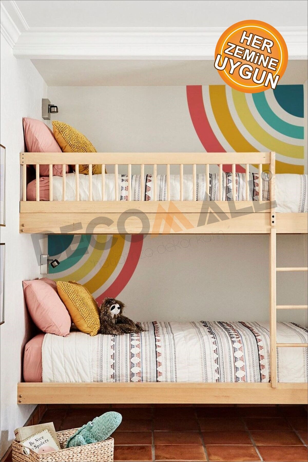 DS-28 BOHEM KEMER MİNİMALİST PİNTEREST GÖKKUŞAĞI ÇOCUK ODASI DUVAR STİCKERİ KENDİNDEN YAPIŞKANLI