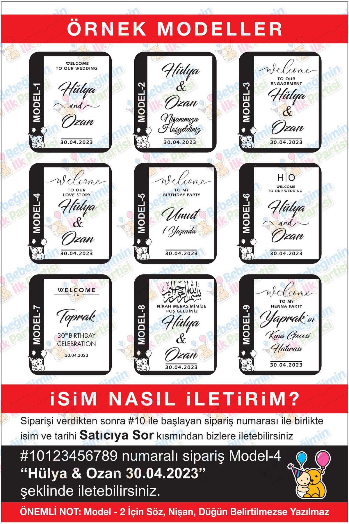 Düğün Nişan Söz Kına Doğum Günü Ayna Yazısı 40cm Kişiselleştirilebilir Organizasyon Beyaz Sticker