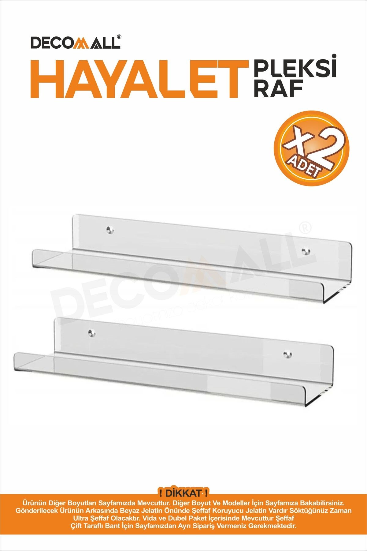 Gold Şeritli x2 Adet 40x10 cm Banyo Duvar Baharatlık Düzenleyici Raf Çok Amaçlı Duvar Rafı