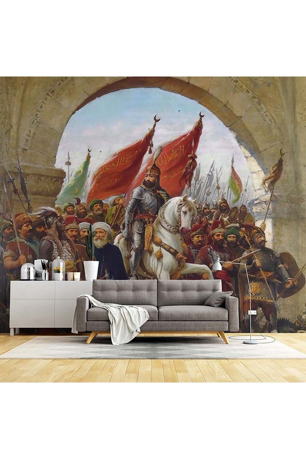 H-6 Fatih Sultan Mehmet İstanbul’un Fethi Duvar Kağıdı Osmanlı Temalı Kendinden Yapışkanlı Poster