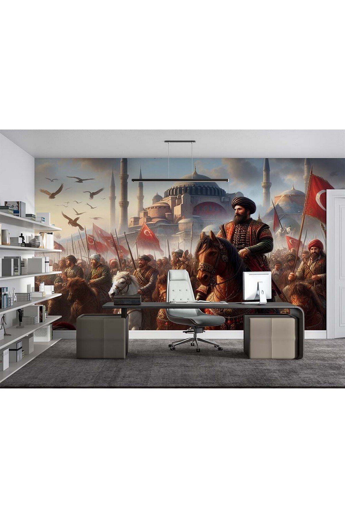 (H-7) Fatih Sultan Mehmet – İstanbul’un Fethi Temalı Kendinden Yapışkanlı Duvar Kağıdı Poster