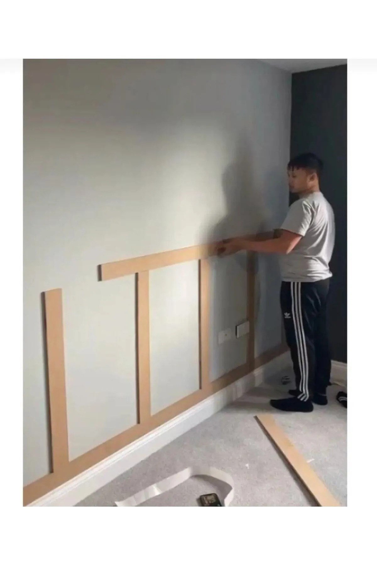 Iskandinav Duvar Çıtası 1 Paket(10 ADET) 100×8 Cm Dekoratif Mdf Duvar Çıtası Duvarçıta