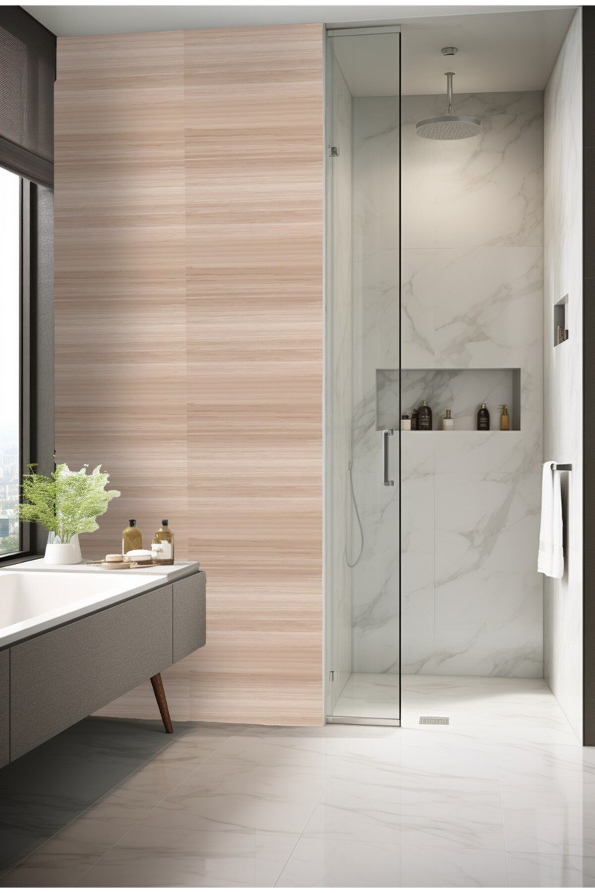 K-23 Kendinden Yapışkanlı FOLYO Suya Dayanıklı Mutfak Banyo Zemin Kaplama 30x30cm (Laminasyonlu)