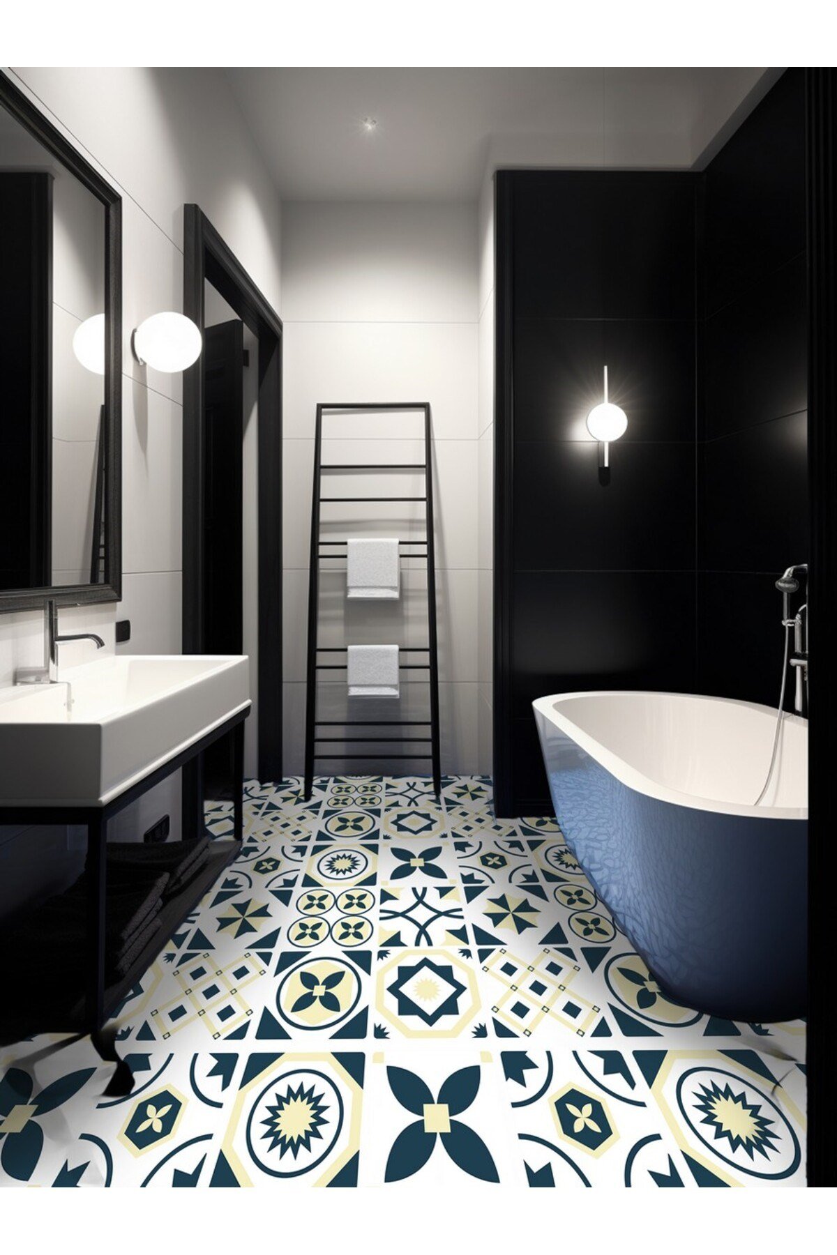 K-26 Kendinden Yapışkanlı FOLYO KARO Suya Dayanıklı Mutfak Banyo Zemin Kaplama 30x30 Cm(4 ADET)