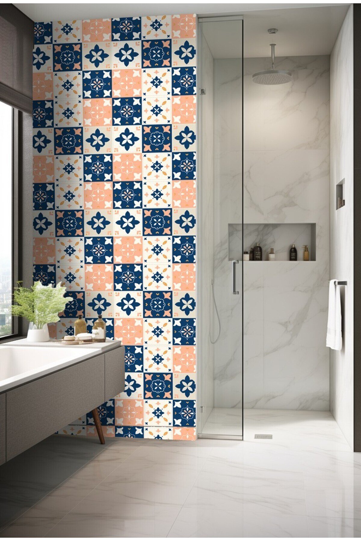 K-29 Kendinden Yapışkanlı FOLYO KARO Suya Dayanıklı Mutfak Banyo Zemin Kaplama 30x30 Cm(4 ADET)