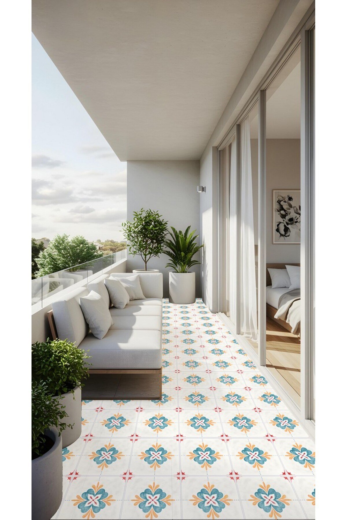 K-36 Kendinden Yapışkanlı FOLYO KARO Suya Dayanıklı Mutfak Banyo Zemin Kaplama 30x30 Cm(4 ADET)