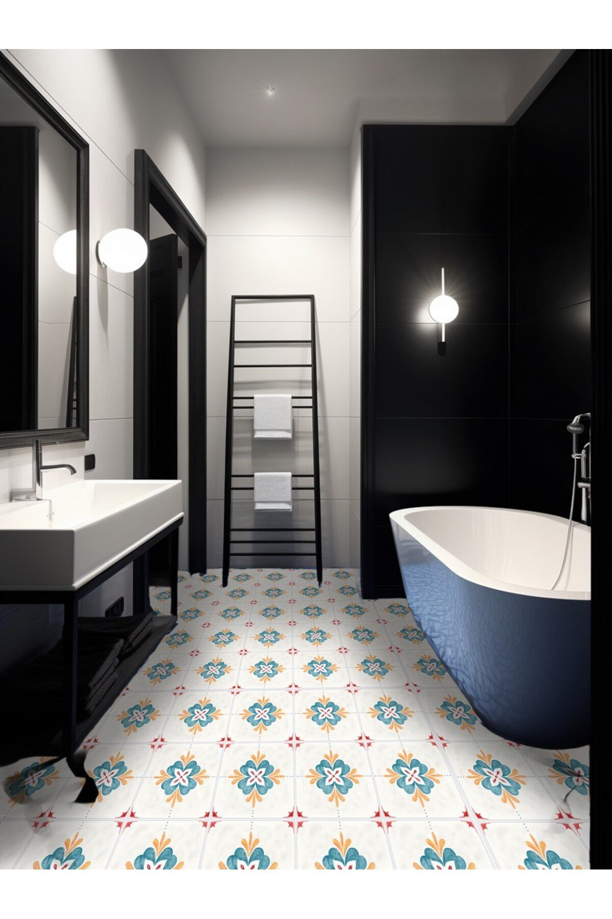 K-36 Kendinden Yapışkanlı FOLYO KARO Suya Dayanıklı Mutfak Banyo Zemin Kaplama 30x30 Cm(4 ADET)