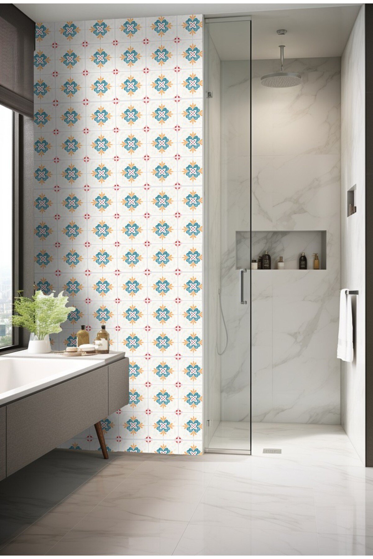 K-36 Kendinden Yapışkanlı FOLYO Suya Dayanıklı Mutfak Banyo Zemin Kaplama 30x30cm (Laminasyonlu)