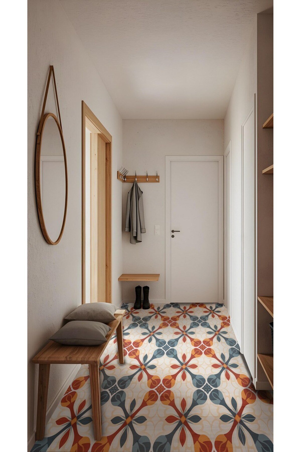 K-40 Kendinden Yapışkanlı FOLYO Suya Dayanıklı Mutfak Banyo Zemin Kaplama 30x30cm (Laminasyonlu)