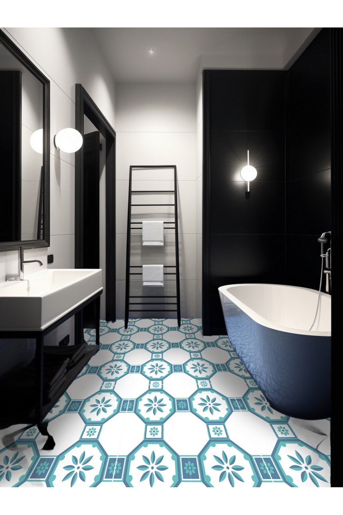 K-44 Kendinden Yapışkanlı FOLYO KARO Suya Dayanıklı Mutfak Banyo Zemin Kaplama 30x30 Cm(4 ADET)