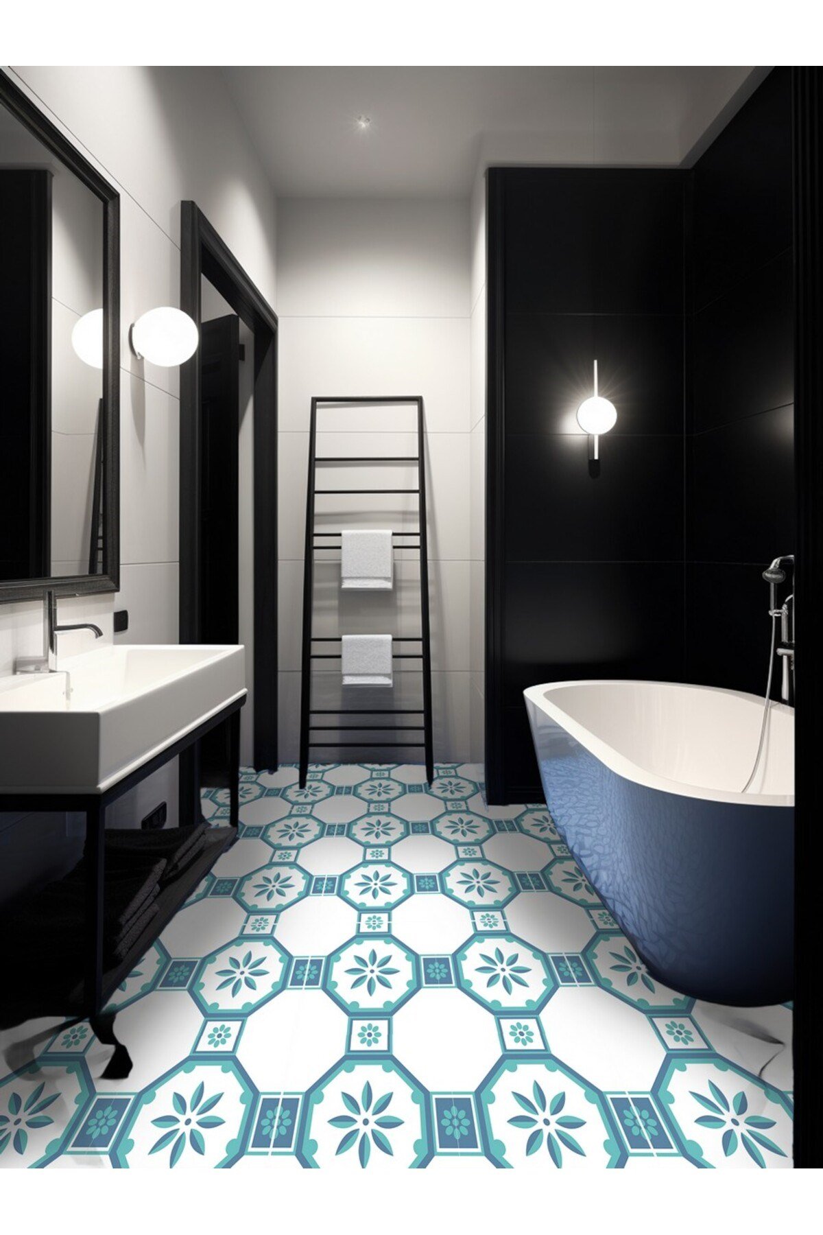 K-45 Kendinden Yapışkanlı FOLYO Suya Dayanıklı Mutfak Banyo Zemin Kaplama 30x30cm (Laminasyonlu)