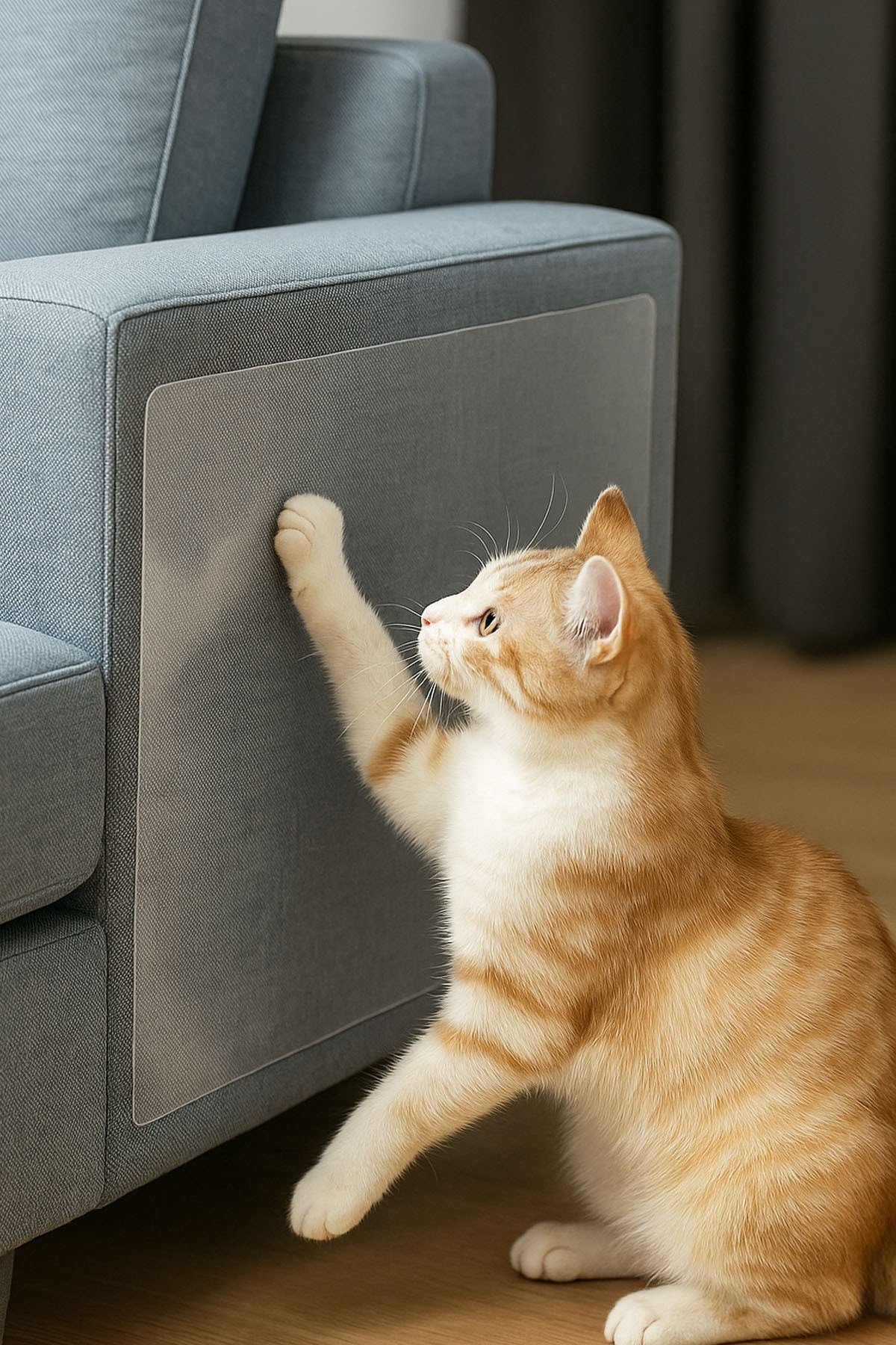 Kedi Koltuk Tırmalama Koruyucu 20x50 Cm Şeffaf Yapışkanlı Mobilya Tırmalama Önleyici Koruma Bandı