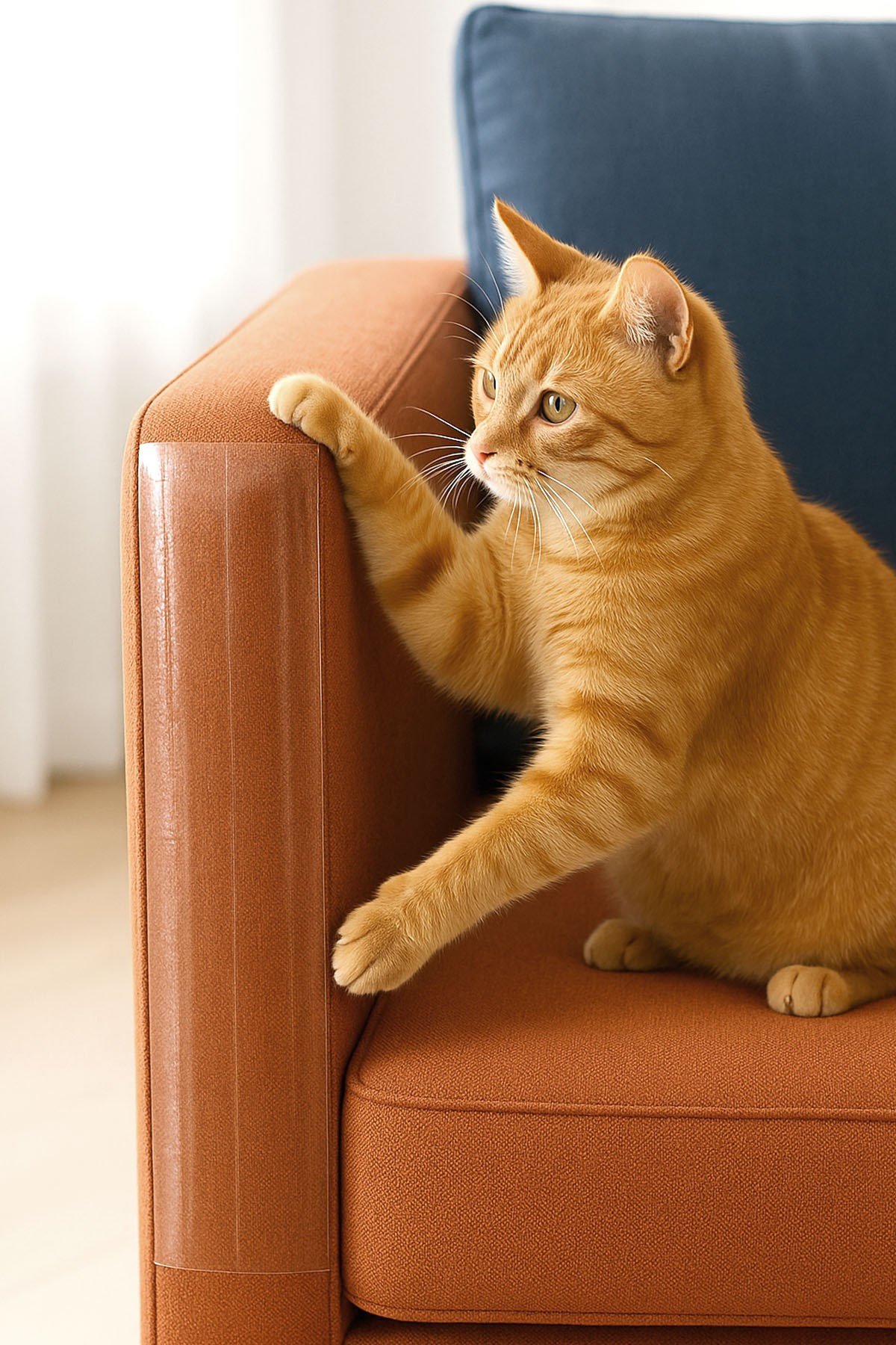 Kedi Koltuk Tırmalama Koruyucu 20x50 Cm Şeffaf Yapışkanlı Mobilya Tırmalama Önleyici Koruma Bandı