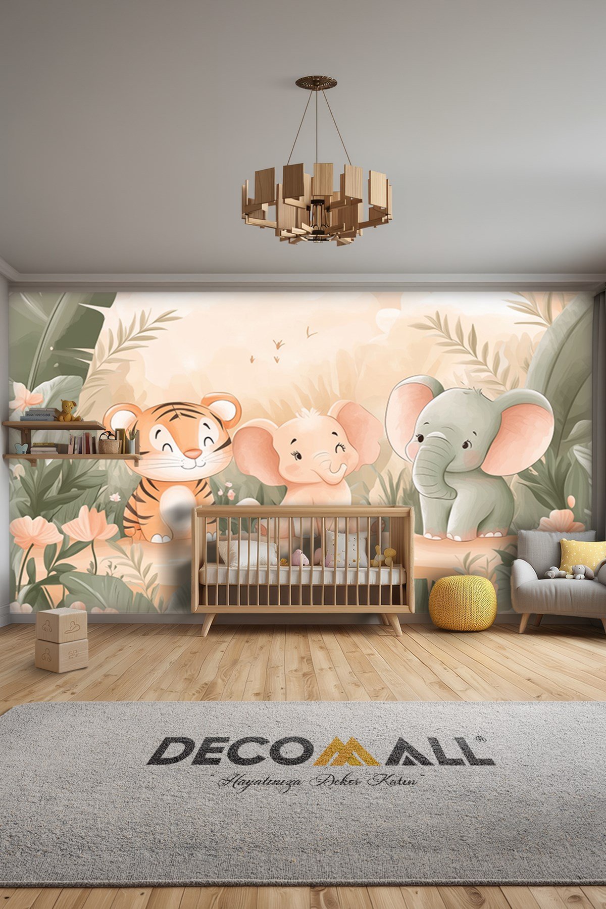 (Kids-13) Çocuk Bekek Genç Odası Tek Parça Duvar Kağıdı Kabartmalı 3D Görünümlü Yapışkan Hediyeli