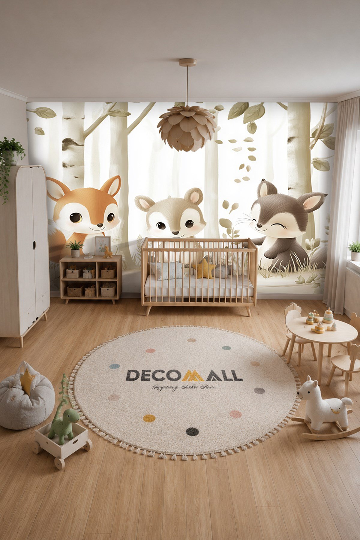 (Kids-19) Çocuk Bekek Genç Odası Tek Parça Duvar Kağıdı Kabartmalı 3D Görünümlü Yapışkan Hediyeli
