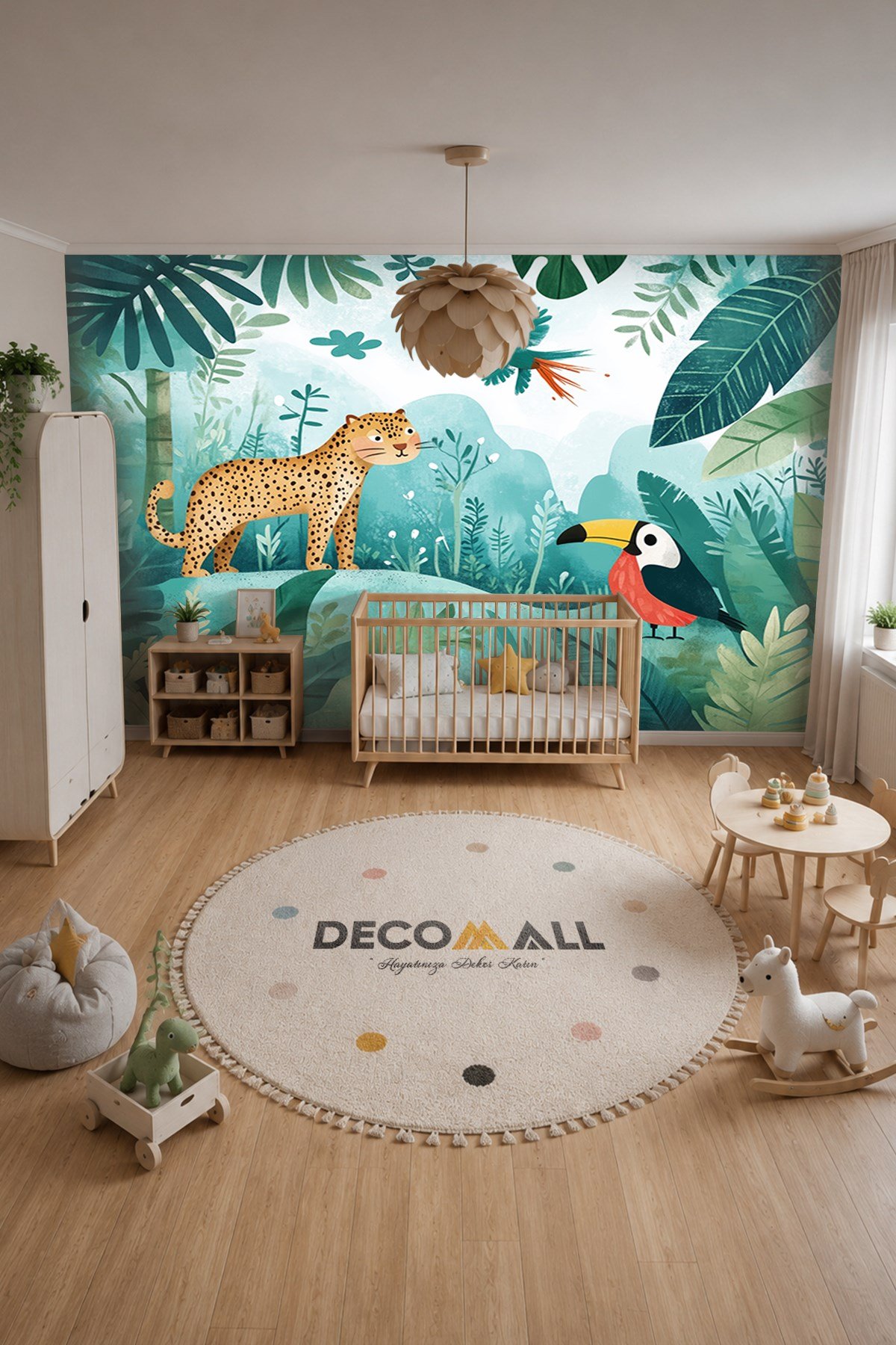 (Kids-2) Çocuk Bekek Genç Odası Tek Parça Duvar Kağıdı Kabartmalı 3D Görünümlü Yapışkan Hediyeli