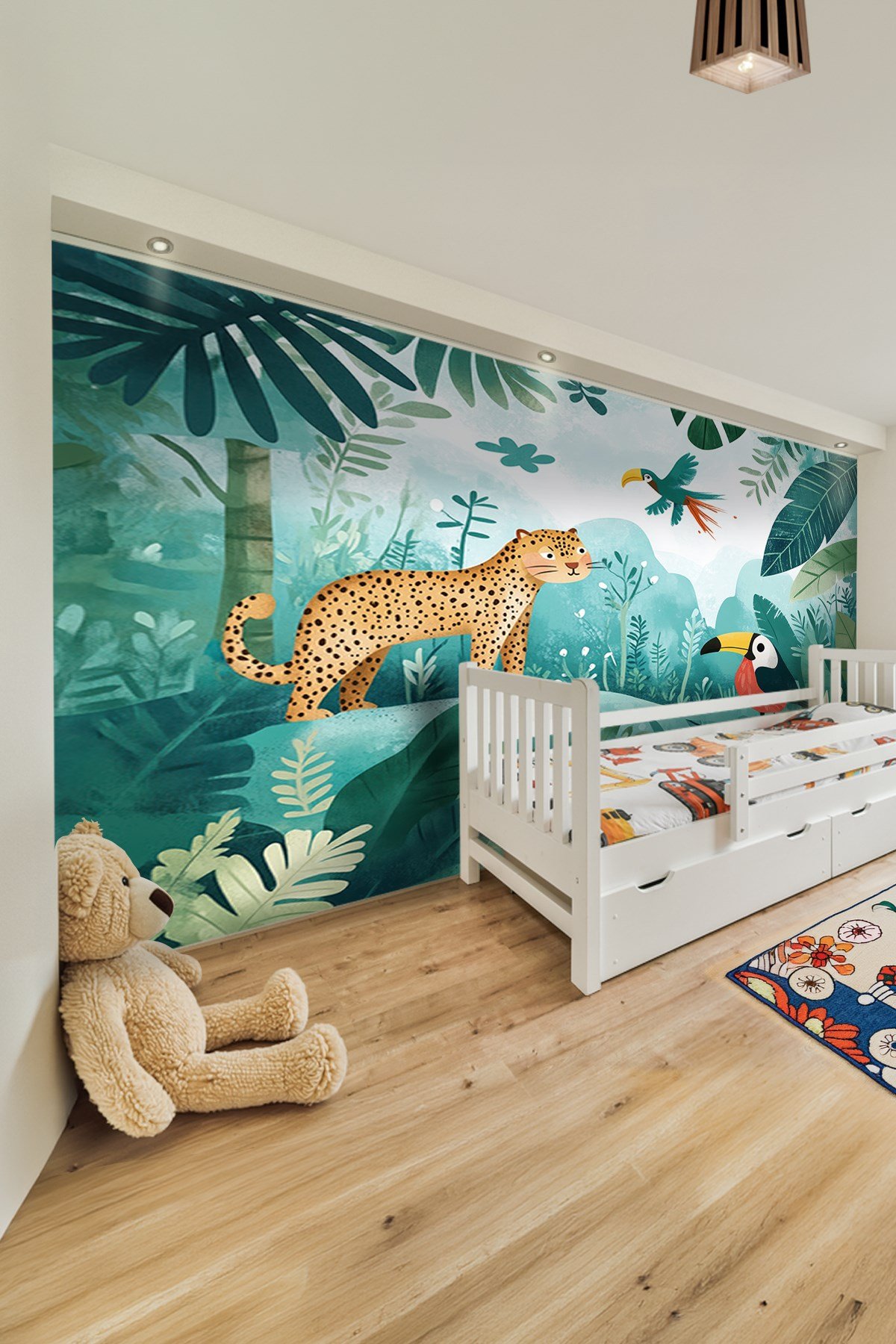 (Kids-2) Çocuk Bekek Genç Odası Tek Parça Duvar Kağıdı Kabartmalı 3D Görünümlü Yapışkan Hediyeli