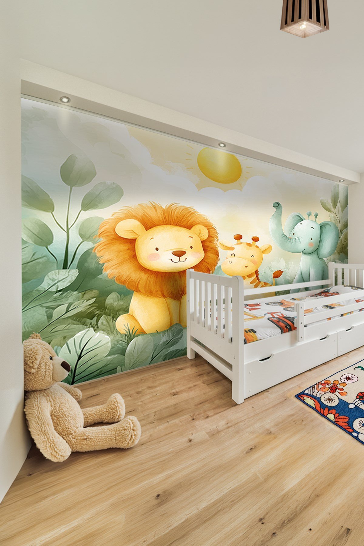 (Kids-22) Çocuk Bekek Genç Odası Tek Parça Duvar Kağıdı Kabartmalı 3D Görünümlü Yapışkan Hediyeli